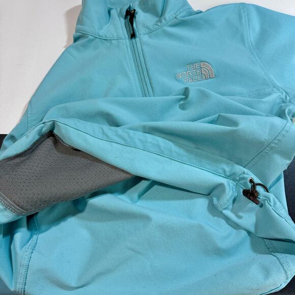 The North Face Apex Jacket 1/4 Zip Pullover Womens Small Light Blue Soft Shell - Picture 10 of 16
